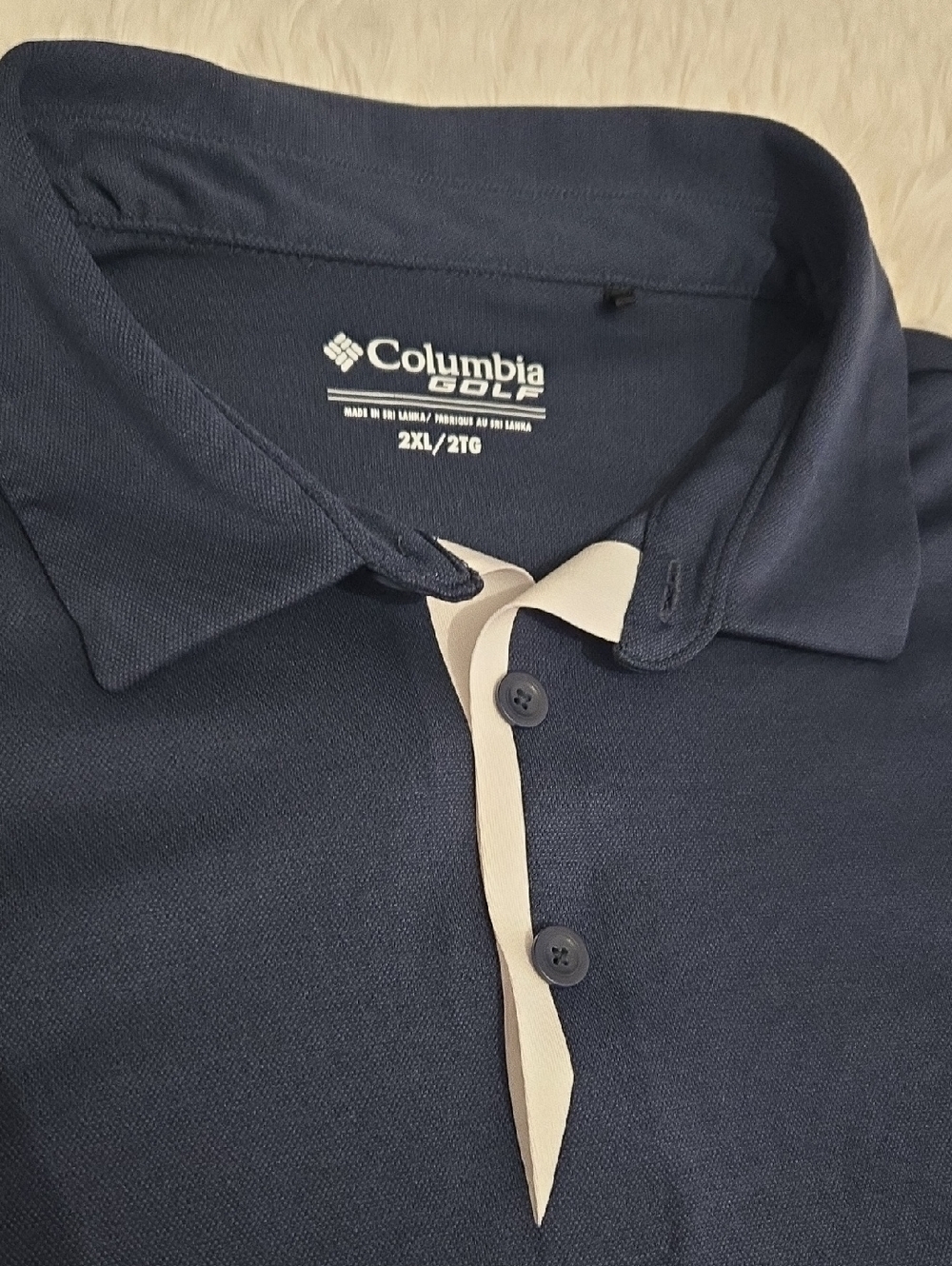 Columbia Navy Blue Performance Golf Polo Size 2XL